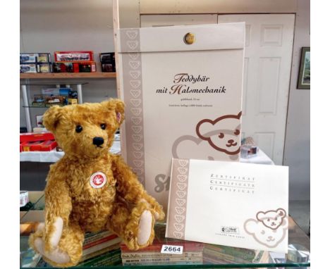 A boxed limited edition Steiff Bear Teddybear&amp; A Mit Hachsmechanik Teddybear with neck mechanism 