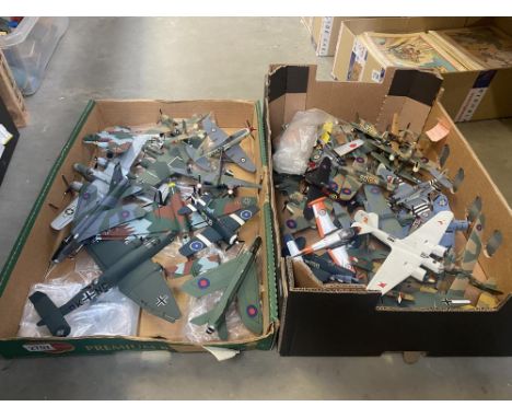 2 Large boxes of assembled model aircraft kits