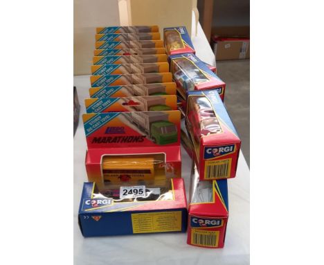A quantity of Corgi sports &amp; Racing cars &amp; 10 Lledo marathons diecast vehicles 