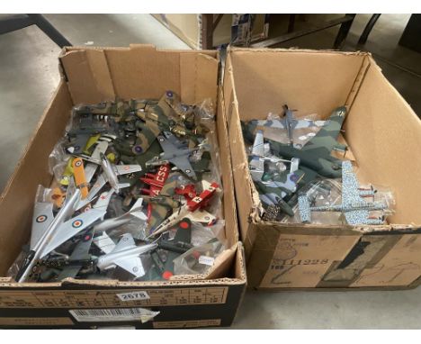 2 Large boxes of assembled model aircraft kits 
