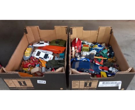 2 boxed mixed diecast including Corgi, James Bond's Lotus, Flintstones &amp; Matchbox etc 