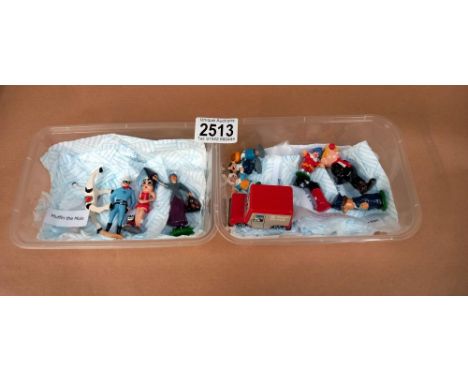 A quantity of rare unicorn minatures Circa 1987 - 1995 painted white metal figures set of 12 including Betty boop, Muffin the