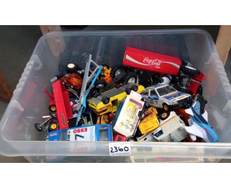 A box of mixed play worn diecast including Corgi &amp; Matchbox 