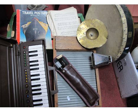 Vintage Percussion Washboard, Performance percussion drum, recorder, etc:- One Box.