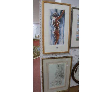 After William Russell Flint, 'Madame Du Barry' colour print 36.5 x 22.5cm. 'Back Light' colour print, bearing initials. (2).