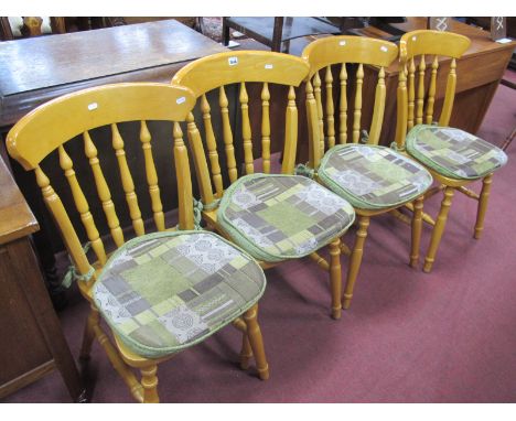 A Set of Four XIX Century Style Kitchen Chairs. *no console table