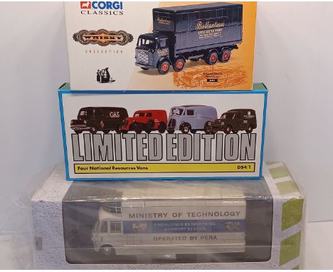 AUTOCULT SB3 MOBILE CINEMA LTD. EDITION 1004, 1:43 SCALE, CORGI ALBION LORRY 26001 AND CORGI D54/1 NATIONAL RESOURCE VANS