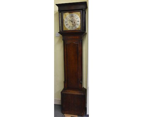 A 19th century oak cased longcase clock, the brass and silvered dial set with Roman numerals, inscribed 'Burton Back Barrow',