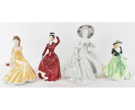 ROYAL WORCESTER; a porcelain figure of a lady 'Holly', another Royal Worcester of a figure 'Golden Wedding Anniverary', a Sou