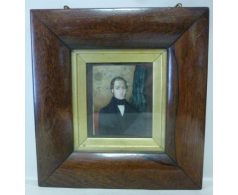 Late 19thC British School - a half length portrait miniature, a man wearing a dinner jacket and bow tie  3.75'' x 2.75'' in a