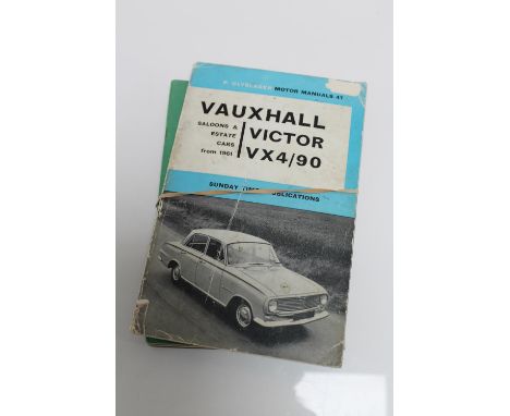 Five vintage car manuals including Vauxhall, Morris, Bedford 