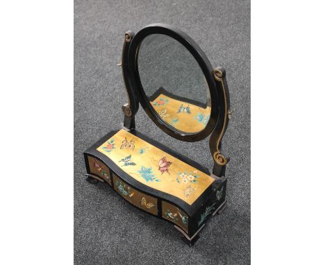 A 20th century Chinese style lacquered dressing table mirror 