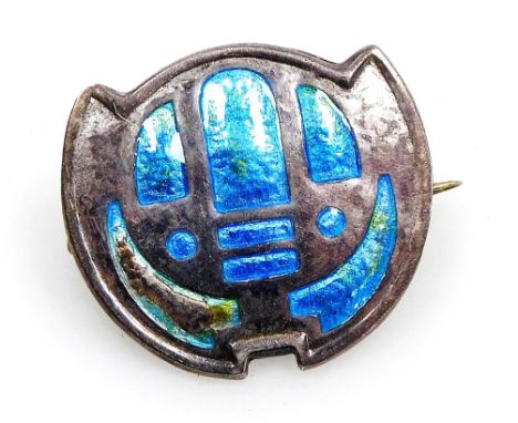 A Charles Horner Arts and Crafts silver and enamel brooch, Chester 1907. 