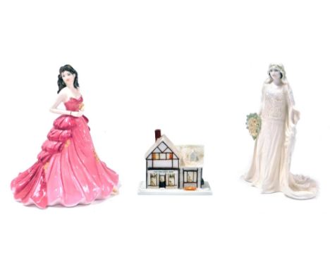 Two Coalport porcelain figures modelled as Ruby Anniversary, designed by Jack Gylnn, T13, and Queen Elizabeth The Queen Mothe