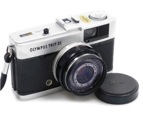 An Olympus Trip 35 camera with a 40mm lens, number 3838189.