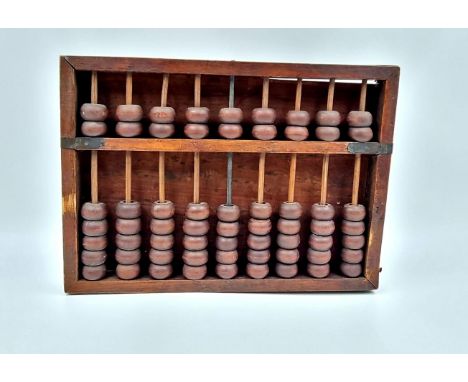 A VINTAGE WOODEN ABACUS    24 X 17cms    a/f 
