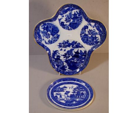 Royal Worcester Willow pattern tray 31cm x 30cm approx. & a Minton's tea pot stand