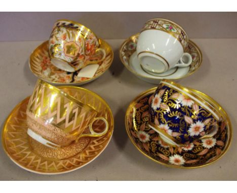 Flight Barr & Barr, Worcester cup & saucer together with three Georgian cups & saucers, circa 1810