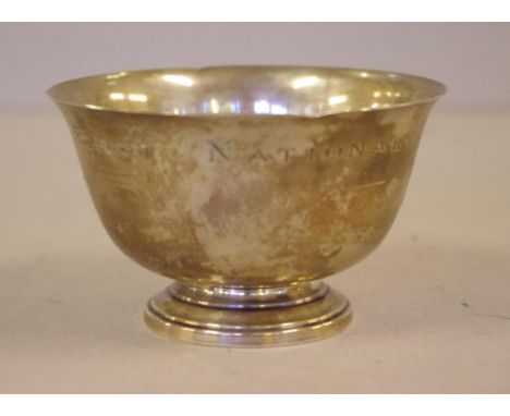 American National Bank of Boston silver bowl engraved around the top rim "THE FIRST NATIONAL BANK OF BOSTON 1784", marked to 