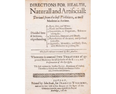 André Simon copy.- [Vaughan (William)] Directions for Health, Naturall and Artificiall...Whereunto is annexed Two Treatises o