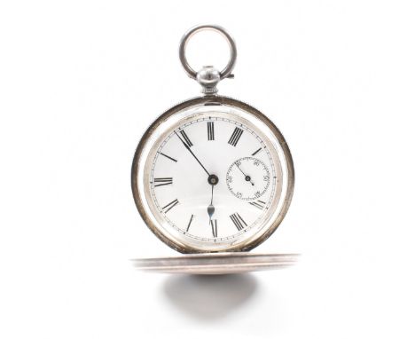 A early 20h Century Swiss silver full hunter pocket watch. The watch having a white enamelled face with roman numerals to the