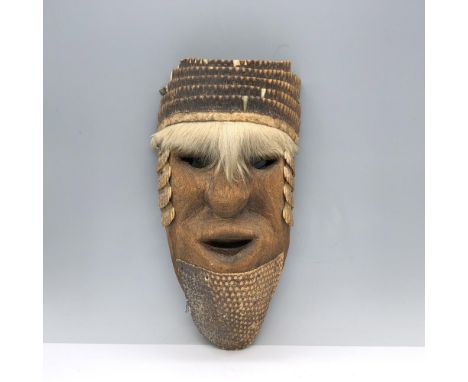 Handmade decorative folk art wall mask lined with armadillo skin and real animal hair. Issued: 20th centuryDimensions: 6.75"L