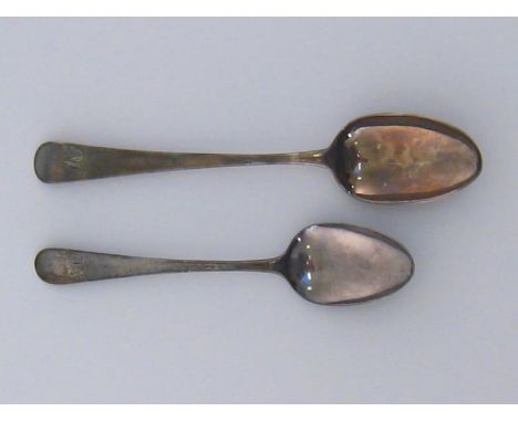 Two George III silver Old English pattern teaspoons, one by Thomas Wallis, London, 1805, the other by John Lambe, London, 179