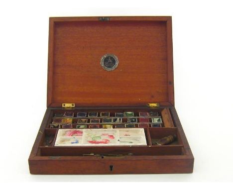 A mid 20th century watercolour box set by Reeves & Sons, 'No. 30 Student's Moist Watercolour Box', including 27 individual co