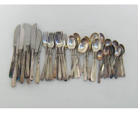 A Danish silver part-service of flatware by W. &amp; S. Sorensen, also bearing Swedish import marks, plain design, part-flute