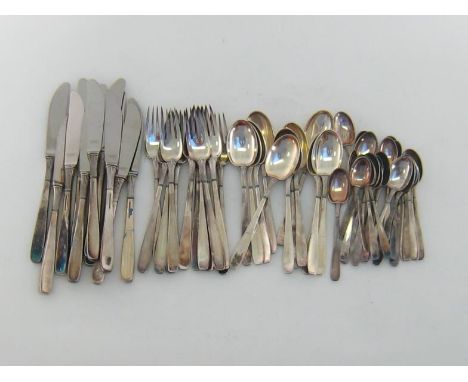 A Danish silver part-service of flatware by W. &amp; S. Sorensen, also bearing Swedish import marks, plain design, part-flute