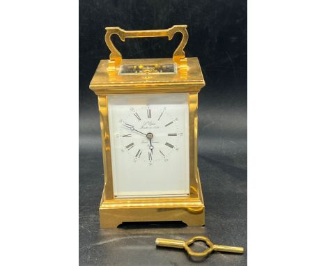 A L'Epee Sainte Suzanne brass carriage clock 