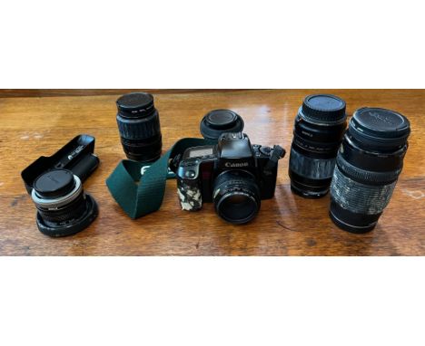 A Cannon camera and equipment and lenses 