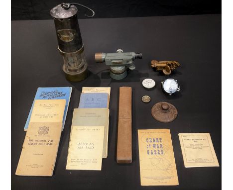 A John Davis &amp; Sons theodolite; a slide rule; other scientific and engineering items; a miner's lamp; Derby local interes