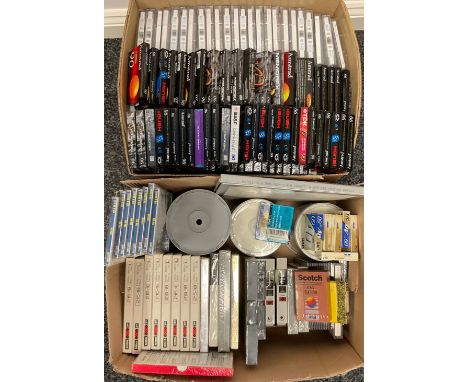 Blank Media – various reel to reel new and unused tapes including Scotch reel to reel 215-18 reels, 540m, 18cm, 7" reels (8),