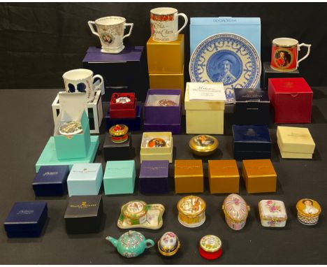 A Royal Worcester National Maritime Museum Nelson Collection bonbonniere, boxed, another, a similar commemorative mug, boxed;
