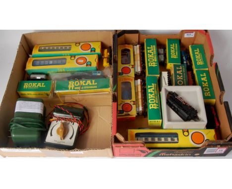 Selection of Rokal and Berliner Bahnen 1-120 continental TT gauge 0-6-0 tank engine, 3 coaches, 10 wagons etc (G-BG) and brea