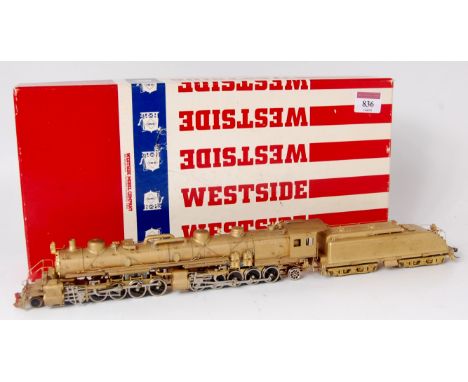 An unpainted brass H0 A& and SF class 3000 2-10-10-2 engine and tender by Katsumi, Tokyo and imported by Westside Model Compa