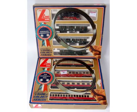 Lima H0 continental outline TEE intercity train pack (G-BG) and a steam tank engine local passenger train pack (G-BG)