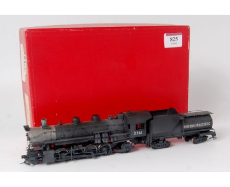 An LMB Models H0 brass built Mikado 2-8-2 engine and tender, finished black Union Pacific No. 2261 (G-BG)