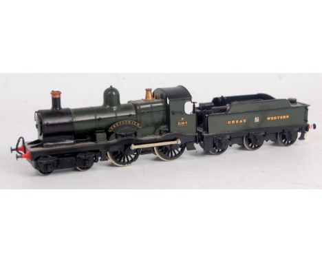A white metal kit built; GWR outside framed 4-4-0 engine and tender no 3264 'Trevithick' (G)