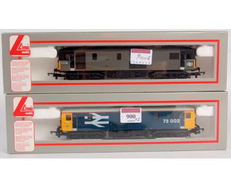A Lima class 73 electro-diesel BR rail blue large arrow No. 73002 (M-BM) and another departmental grey NO. 73136 (M-BM)