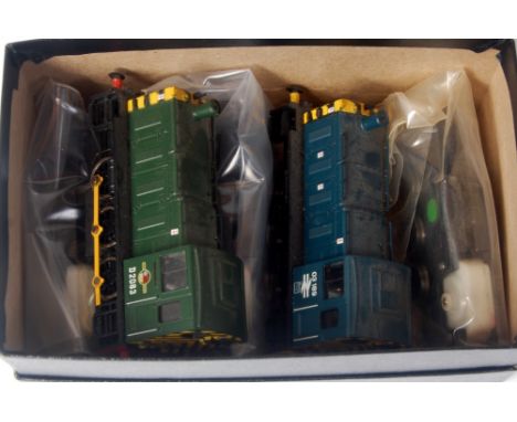 2 Bachmann class 03 diesel shunters BR green D2083, BR blue 03 189 (G) and 3 other spare chassis and motors (G)