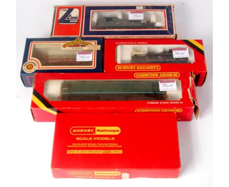 Hornby Railways R253 black 0-4-0 dock shunter (NM-BNM), R052 Jinty tank engine BR black (G-BG), R072 BR green class 25 diesel