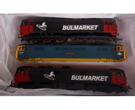 A Lima class 87 Bo-Bo electric loco repainted in Bulmarket livery (Bulgarian owned freight operator took over C187 fleet and 