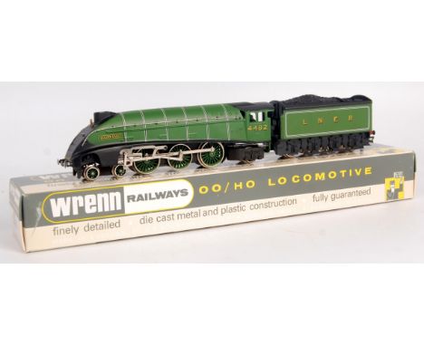A Wrenn railways W2209 LNER green class A4 engine and tender 'Golden Eagle,' packer no. 6 on box base (M-BM)
