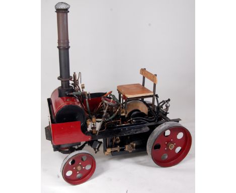 4 inch: 1 foot scale Suffolk Dredger and trailer, coal fired, twin cylinders, single speed engine with reversing lever, circu