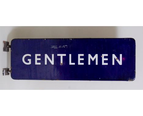 A double sided Eastern Region Gentlemen enamel sign, with wall fixing mount, with losses and edge wear