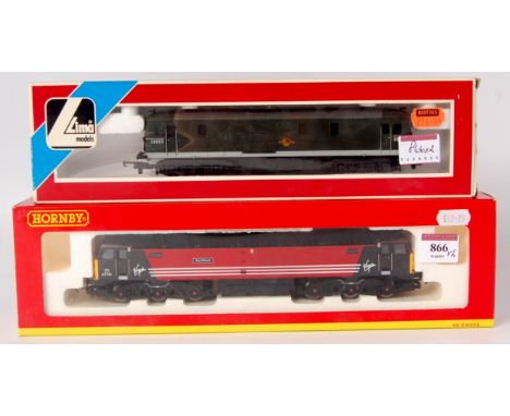 A Hornby R2289C class 47 Co-Co locomotive Virgin livery No. 47741 'Resilient' (M-BM) and a Lima clas 73 electro-diesel BR gre