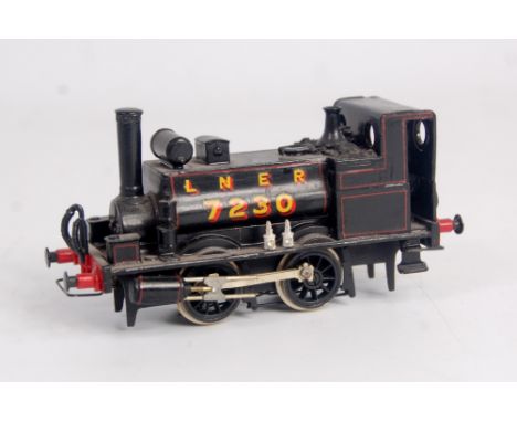 A fine kit built model of a GER 'Coffee Pot' 0-4-0 saddle tank engine finished and lined LNER black no. 7230 (G)