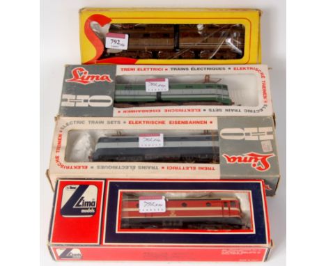 4 Lima electric locomotives, all H0 continental including 2 Italian railways articulated Bo-Bo-Bo engines (G)